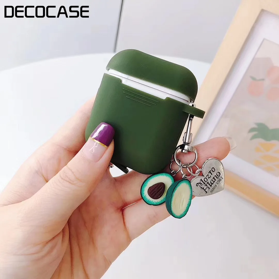 Decocase зеленый авокадо ТПУ силиконовый Bluetooth беспроводной чехол для наушников AirPods