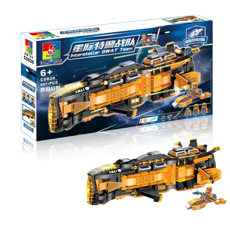 

Star Wars Battleship Swat Team Model Diy Bricks Weapons Guns Eaducational Building Blocks Toys For Children Christmas 687Pcs