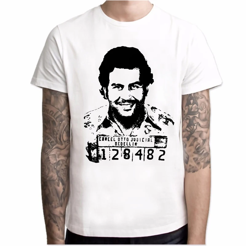 

New t shirt Men's Pablo Escobar Print T Shirt Netflix O-Neck Short Sleeves Homme Summer Casual Hipster Swag T-Shirt