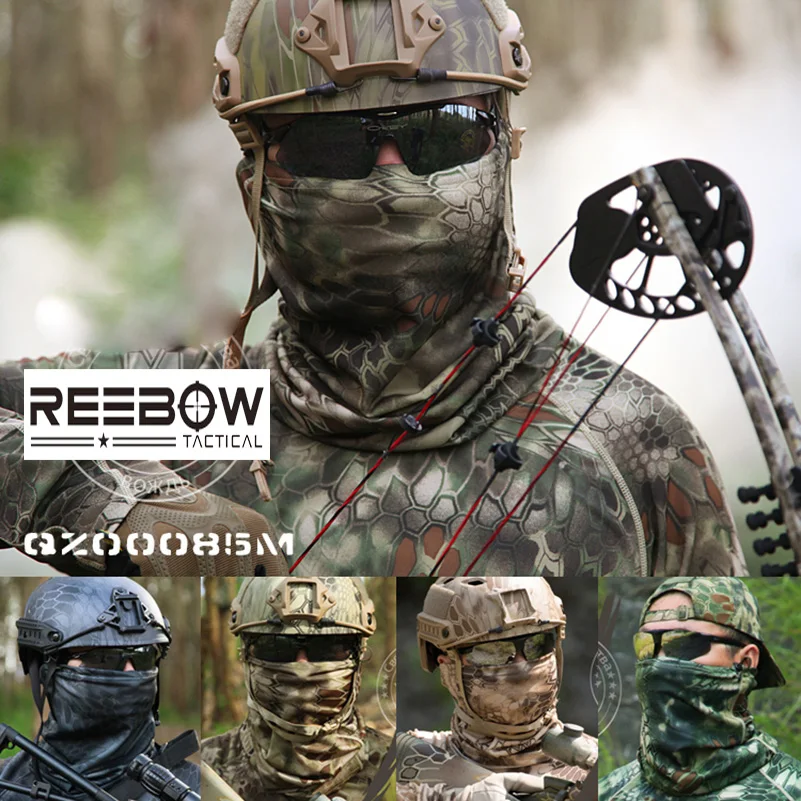 

Outdoor Camouflage Tactical Balaclava Scarf Full face Mask Neckwear Multifunction 4 in 1 Hood Collar Motorcycle Ride Gator