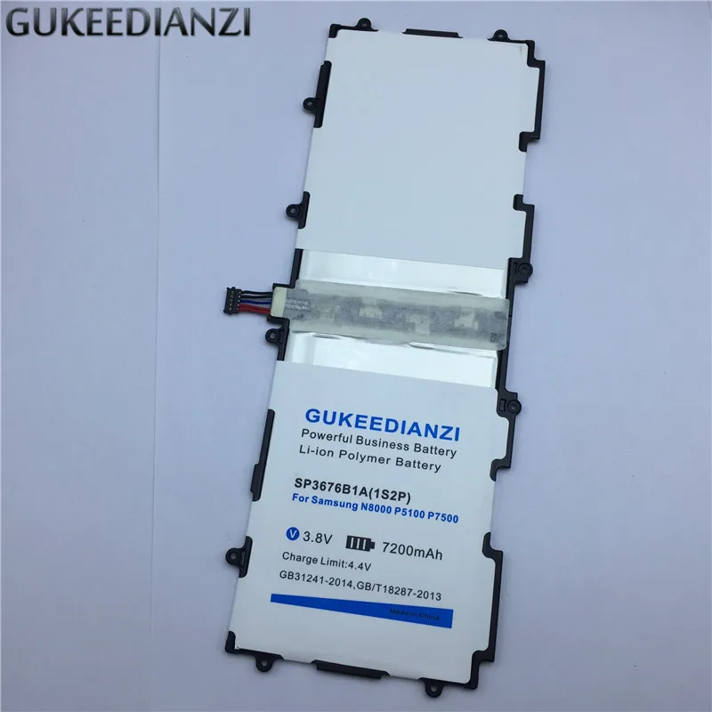 

GUKEEDIANZI 7200mAh Battery SP3676B1A For Samsung Galaxy Tablet Tab 2 Note 10.1 P5100 P5110 P7500 P7510 N8000 N8010 +Power Bank