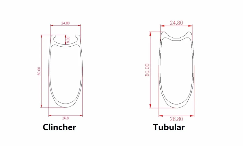 2 года гарантии, полные карбоновые Ободы, 60 мм клинчер/трубчатый, 700C дорожный велосипед диски, 25 мм ширина aero U форма обода
