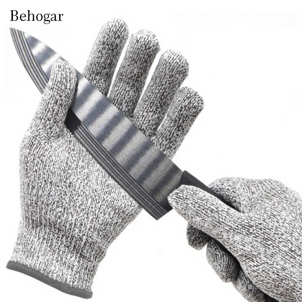 Behogar Stab Cut Resistant Safety Cuts Gloves with Food Grade Level 5 Protection for Kitchen