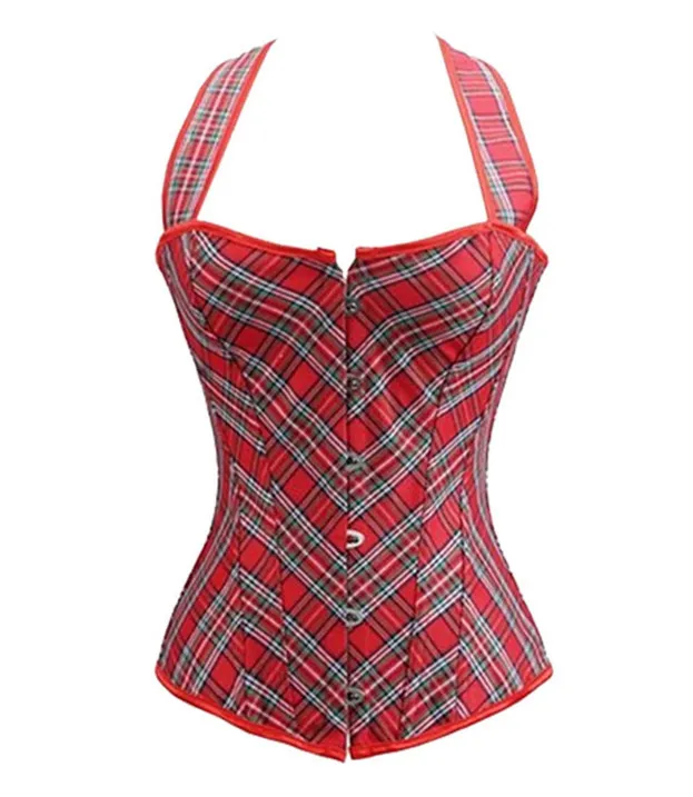 Halter Neck Red Stripped Corset