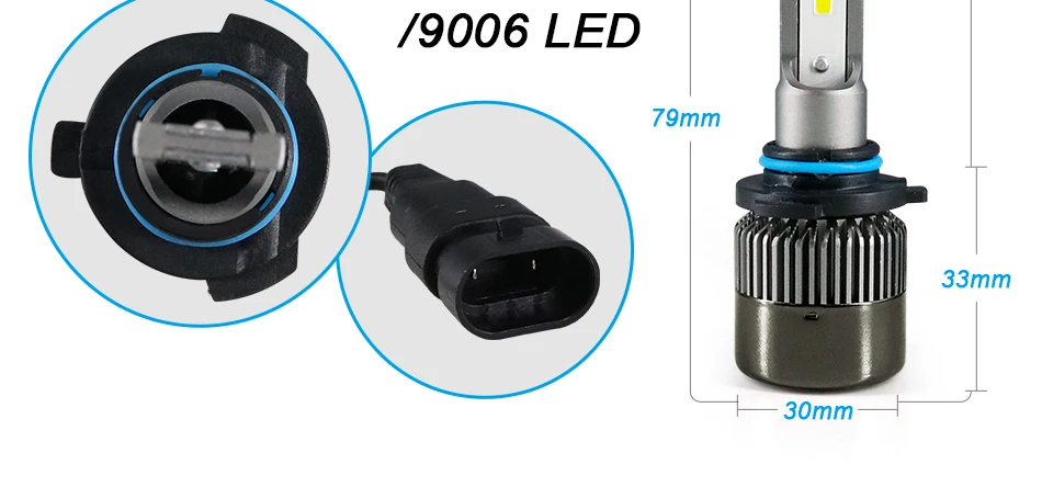 HLXG led A5 mini size slient fan H4 H7 led car headlights H11 9005 900617