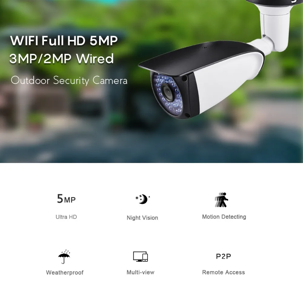 IP камера H.265 5 Мп HD 48 В POE 3 наружная Водонепроницаемая инфракрасная 25 м ночного