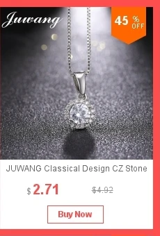 JUWANG классический дизайн CZ камень круглая подвеска белый серебряный цвет ожерелье s Мода ювелирные изделия подарок для женщин