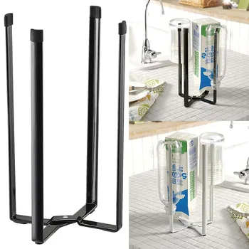 

Extra Hands Kitchen Stand Holder for Bags Bottles Cups in Black Finish Storage Shelf -Drop