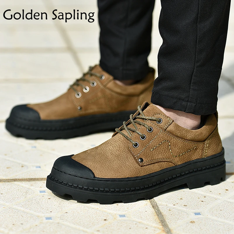 

Golden Sapling Men's Sneakers Men Hiking Shoes Outdoor Trail Man Tactical Sneakers Waterproof Leather Shoes Men Sports Sneaker