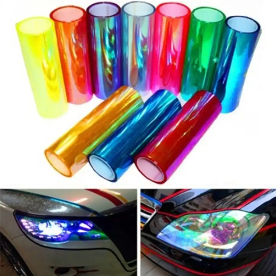 Chameleon Color Changing Tint Vinyl Wrap Sticker Waterproof Headlight