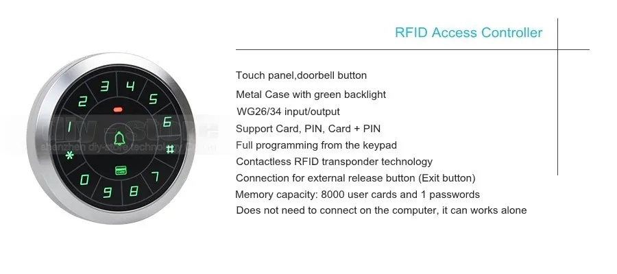 Diysecur дверной звонок 125 кГц RFID считыватель Пароль Клавиатура + Электрический замок + Дистанционное управление двери Управление доступом