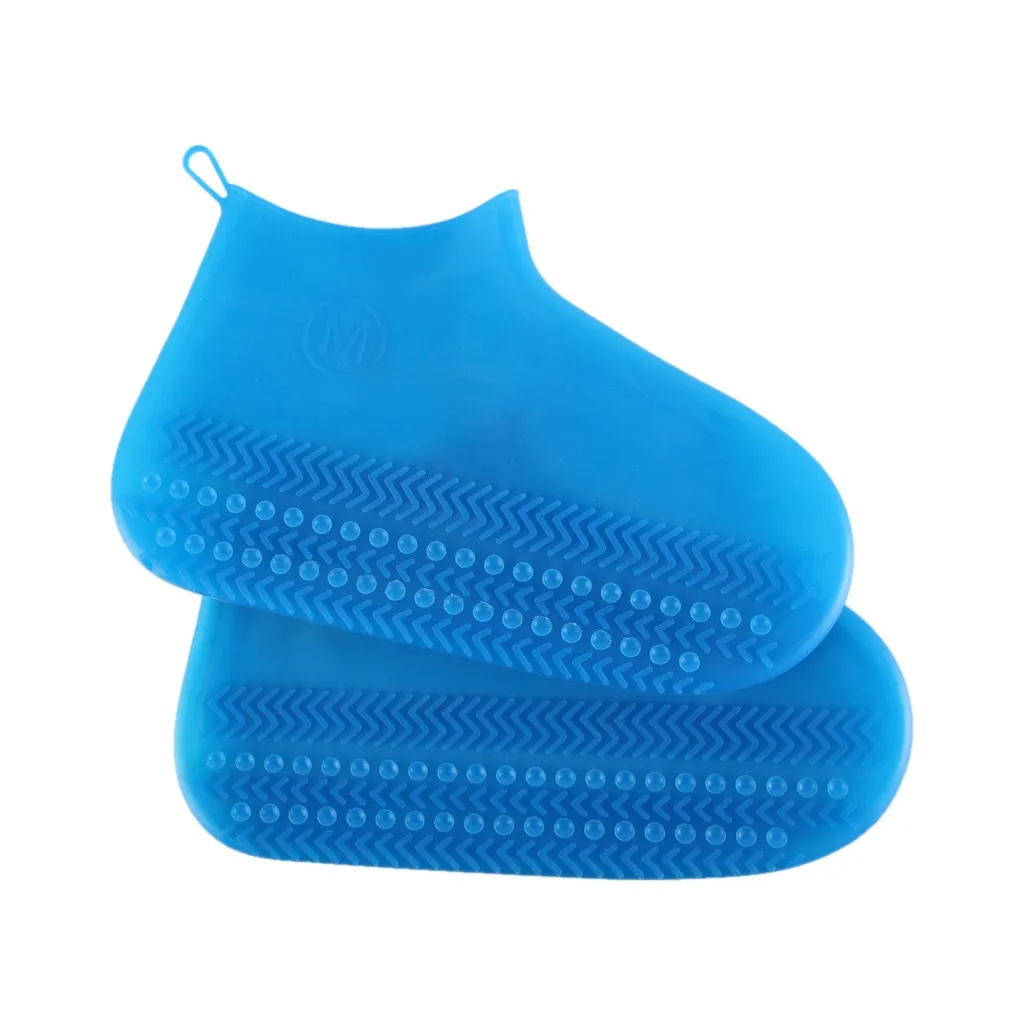 Многоразовые непромокаемые ботинки зимние бахилы водонепроницаемая обувь галоши - Цвет: Синий цвет