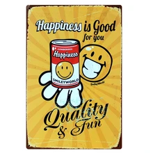 [Mike86] счастье со смайлами из smileyword металлическое ремесло Настенный декор Ретро Бар Картина "Дом" 20*30 см, в ассортименте предметы B-220