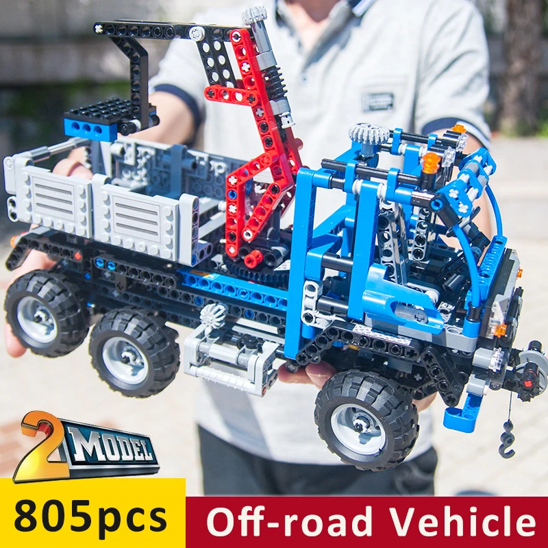 

2 IN 1 Engineering vehicle City Crane Truck Set Compatible Legoings Technic Building Blocks Children DIY Creative Toy Christmas