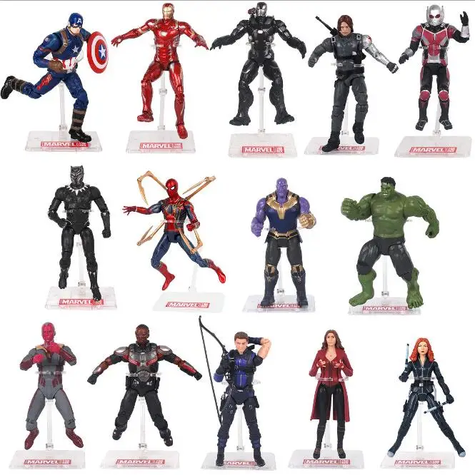 

Hot!Avengers Captain American Iron man Hulk Ant-Man Black Widow Spiderman Hawkeye Vision Witch War Machine Thanos Kids Toys Doll