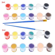 6/12 цветов краска для рисования акриловая краска водная кисть пигмент набор для одежды текстильная ткань ручная краска ed настенная штукатурка