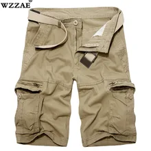 Новое поступление шорты-карго Для мужчин Повседневное военные модные шорты Homme хлопковые свободные качество Костюмы прочные Короткие штаны NoBelt