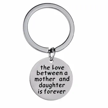 

12PC/Lot Love Between A Mother And Daughter Is Forever Key Chain Stainless Steel Family Mom Keychain Mother's Day Gift Key Ring