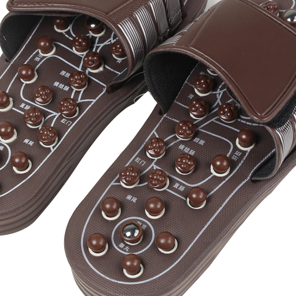 Массажные тапочки для ног, акупунктурная терапия, Массажная обувь для акупунктурной точки стопы, активирующая рефлексотерапия, уход за ногами, массажер, сандалии - Цвет: brown 42-43 size