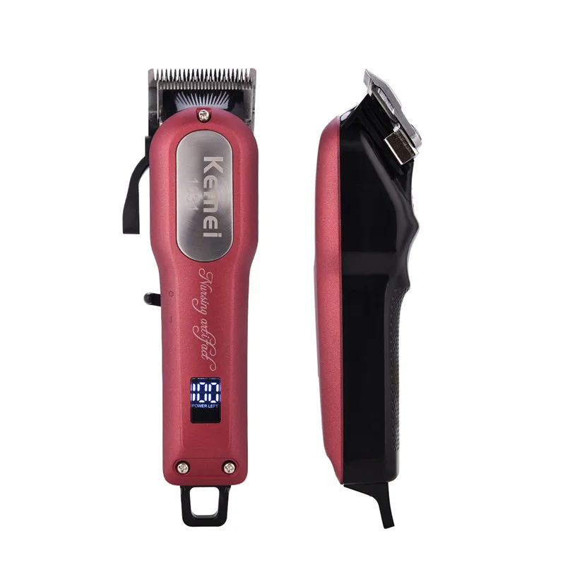 

Kemei Electric Hair Clipper Rechargable Kit Sharp Blade Hangable Adjustable Hair Trimmer with the LED Display Styling Tool