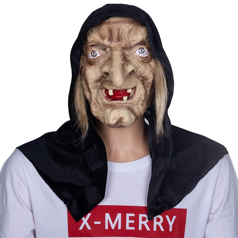 Adult Old Witch Latex Mask Fancy Dress Halloween Fairytale Costume