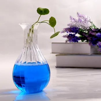 

New Transparent Striped Glass Vase Office Vase Desktop Decoration Hydroponic Craft Vase