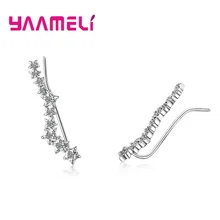 Сверкающие кубические циркониевые серьги-гвоздики для женщин, 925, австрийские кристаллы, звезды, панк, серьги-гвоздики для девушек в стиле рок, хип-хоп, аксессуары