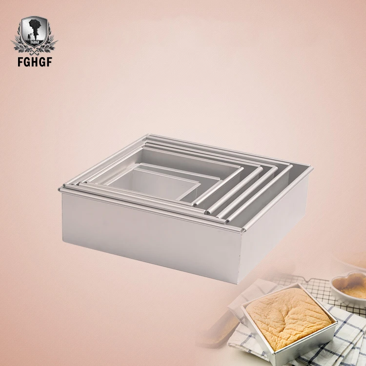 

FGHGF Shape Of Aluminum Alloy Square Cake Baking Accessories Muilt Removable Lower Mold Size To Choose