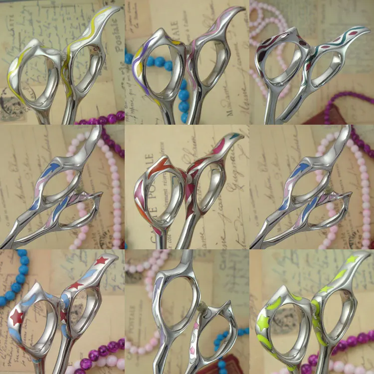 

color handle high quality professional hair thinning scissors Japanese 440C for hair cut