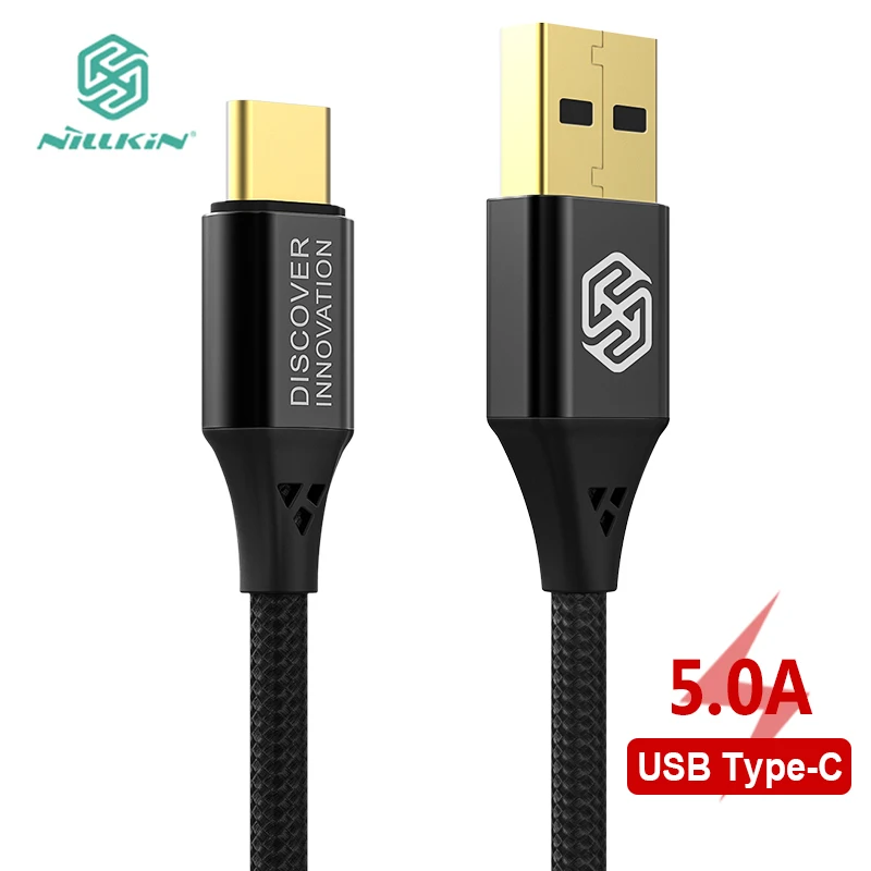 Кабель Nillkin usb type-C для USB C OPPO Flash Charge, кабель для мобильного телефона 5A 40 Вт, кабель для быстрой зарядки type-C для устройств usb type-C