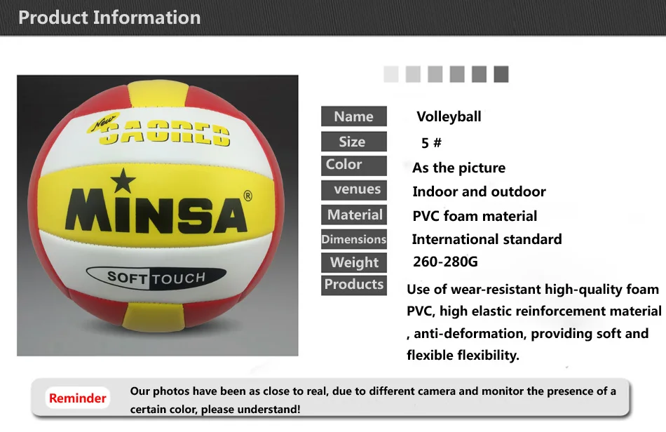 MINSA, розничная, новинка года, брендовая MVB-001 мягкий касаться волейбол мяч, Size5 высокое Волейбольный мяч с Чистая сумка+ иглы