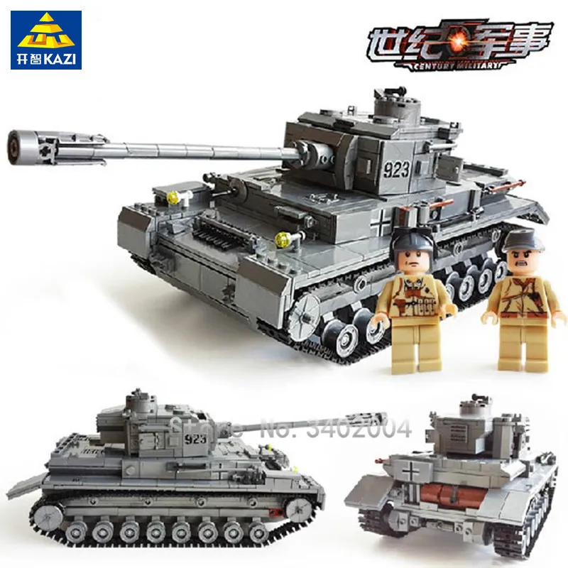 KAzi Model building kits city Century Military PZKPFW-II tanks blocks Educational toys hobbies for children Christmas gift