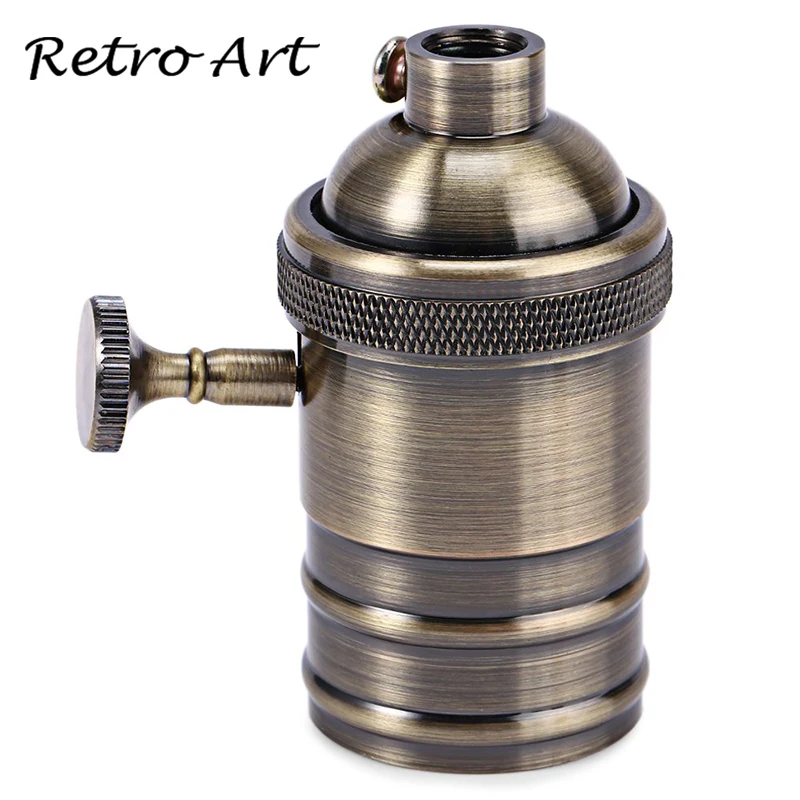 E27 Solid Brass Lamp Socket Vintage Ceiling Pendant Light Bulb Holder