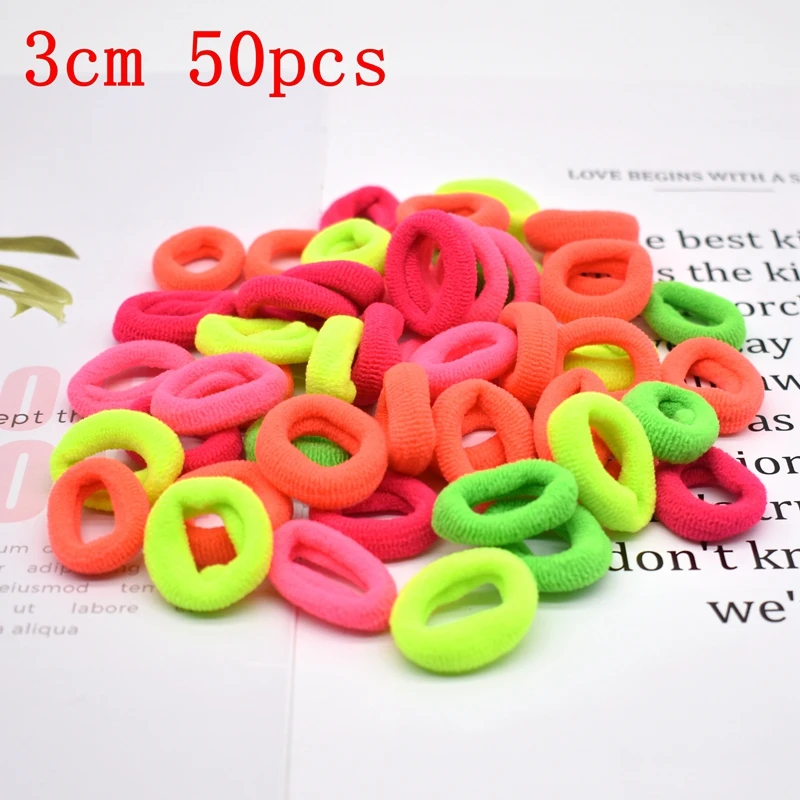 100-1000 pcs kids hair rope Hair Accessories Scrunchy Elastic Hair Bands Girls decorations Headbands Rubber Band hair scrunchies - Цвет: 3