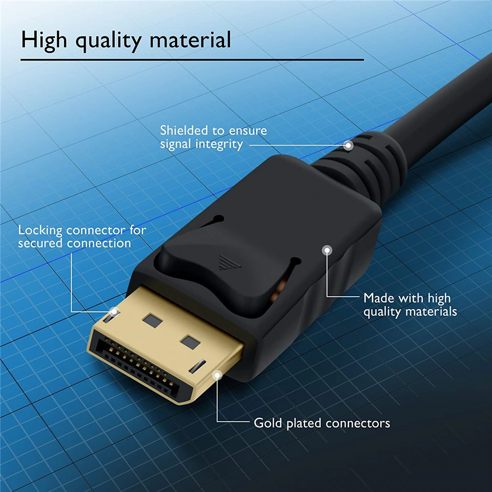 2020 лучший Displayport 1 4 кабель Видео Аудио V DP 4K 144Hz 8K для HDTV проектора|Кабели VGA| |