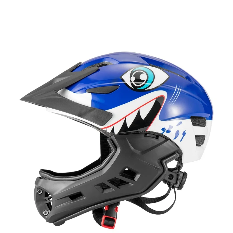 ROCKBROS мотоциклетный детский шлем сверхлегкий детский шлем для мотокросса открытый спортивный шлем для катания на коньках защитный шлем - Цвет: Синий