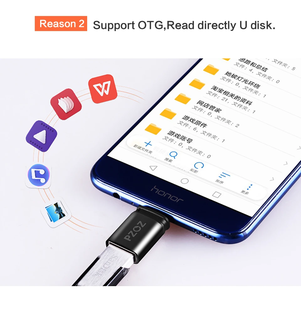 PZOZ адаптер типа otg-c 3,0 otg micro usb 3,0 зарядный преобразователь данных Тип c microusb Тип usbc для samsung one plus 6 android