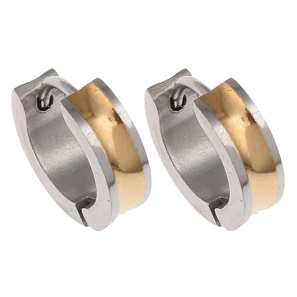 New Punk Mens 316L Stainless Steel Huggie Hoop Earrings Women Man