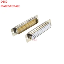 1 шт. 3U Позолоченные твердые булавки DB50 мужской женский разъем припоя типа D-Sub 50pin последовательный порт адаптер 50 Pin 50P
