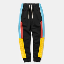 Г., Осенние уличные тренировочные штаны с резинкой в талии обтягивающие штаны для бега с полосками сбоку, винтажные спортивные брюки-карго