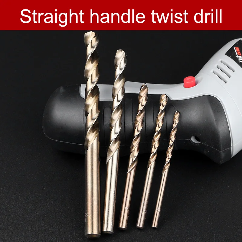 5pcs/set HSS-CO 4-10mm High Speed Steel M35 Cobalt Twist Drill Bit 80-130mm Length Wood Metal Drilling Top Quality
