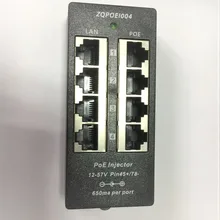 4 Порты и разъёмы PoE инжектор для 802.3af или пассивных 802.3at устройств с 48v60w Питание: POE-4-48v60w