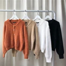 OLN Women's Loose Pure Color Plush Cardigan Round Collar 2019New Style Casual Winter Female's Streetwear Sweater Short Coat 6552 OLN Women's Loose Pure Color Plush Cardigan Round Collar 2019New Style Casual Winter Female's Streetwear Sweater Short Coat 6552