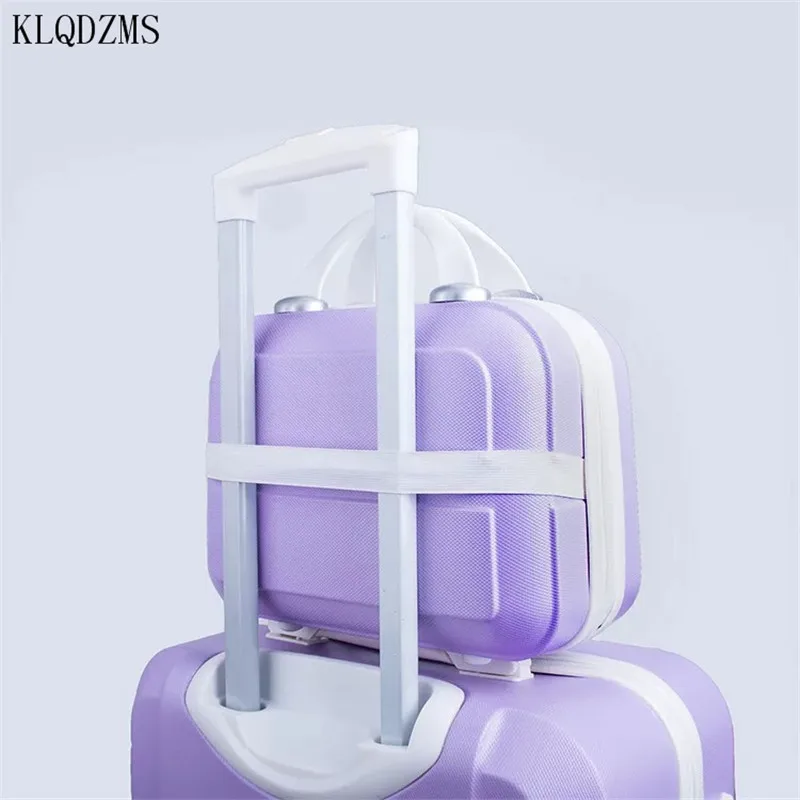 KLQDZMS британский стиль 20/24 дюйма набор чемоданов на колесиках с сумочкой женский