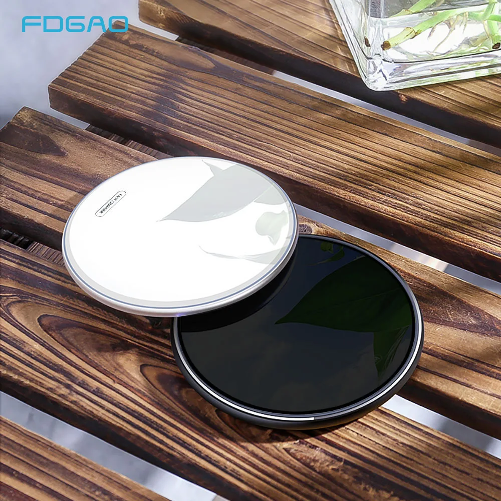 

FDGAO 15W Fast Wireless Charger For iPhone 8 Plus X XR Xs Max Qi Quick 10W Charging Pad For Samsung S10 S9+ Note 8 9 Xiaomi Mi 9