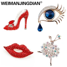 WEIMANJINGDIAN Brand New Arrival różne dziewczyny dobrodziejstw usta/szpilki/oko/tańcząca dziewczyna moda broszka przypinki kolekcje