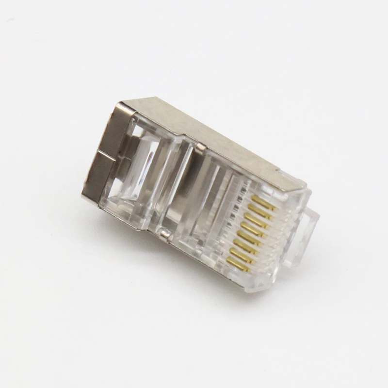 50 шт. rj45 разъем cat6 экранированные сетевые разъемы 8p8c клеммы для stp ethernet Кабельные