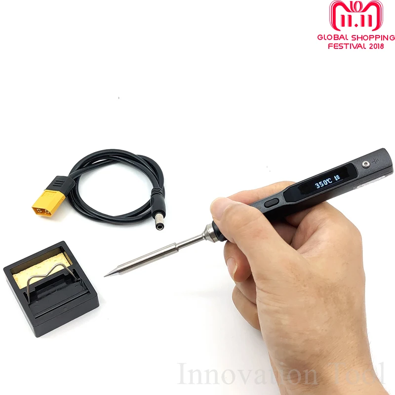 

Portable 65W TS100 Mini Programmable Digital Electric Soldering Iron Station Temperature Adjustable OLED Display Programmble