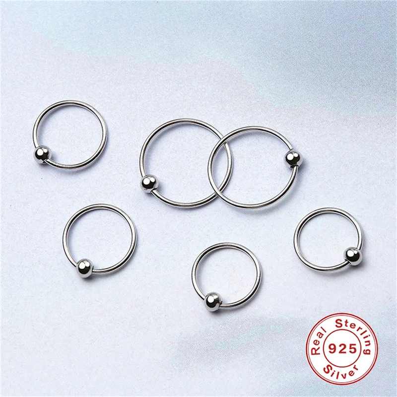 ROMAD, маленькие серьги-кольца для женщин, 925 пробы, серебряные серьги, маленькие круглые серьги для девушек, серьги-капли, готическое ювелирное изделие R5