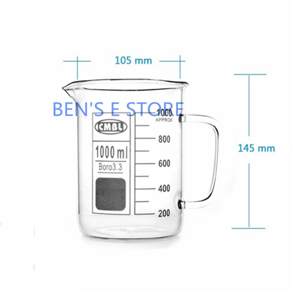 Buy 1000mL Glass Beaker with Handle New Chemical Lab
